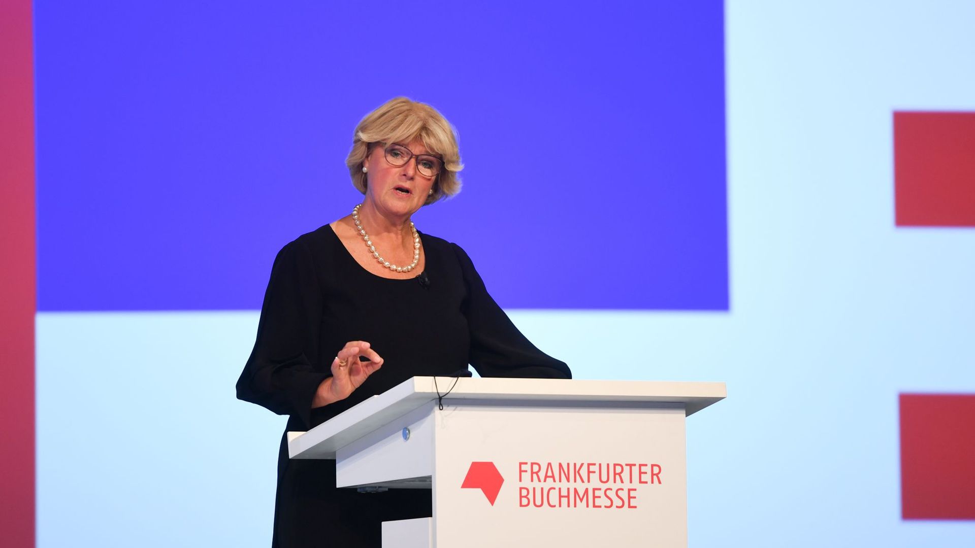 Kulturstaatsministerin Monika Grütters bei der Eröffnungsfeier der Frankfurter Buchmesse.