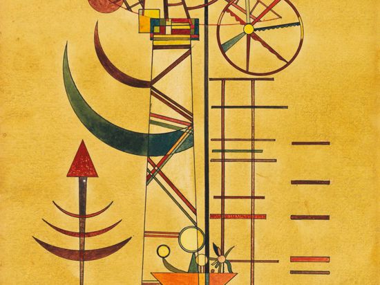 Das Kunstwerk „Gebogene Spitzen“ des russischen Malers Wassily Kandinsky (undatiert).