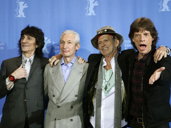 Die Rolling Stones - Ron Wood (l-r), Charlie Watts, Keith Richards und Mick Jagger - 2008 in Berlin. Wie geht es weiter mit der Band?