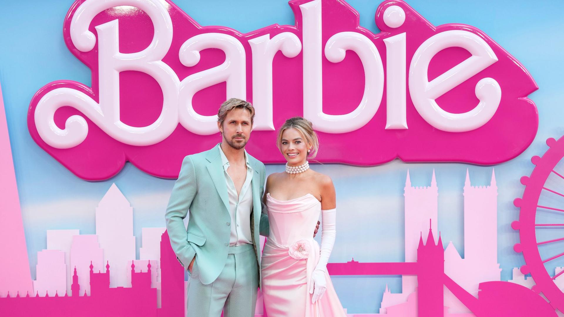 Ryan Gosling und Margot Robbie bei der „Barbie“-Premiere in London.