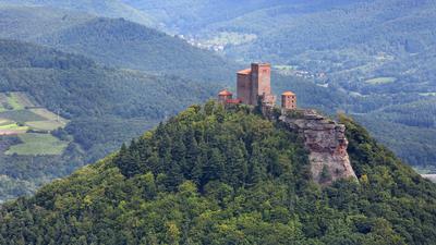 Luftaufnahme von Burg Trifels