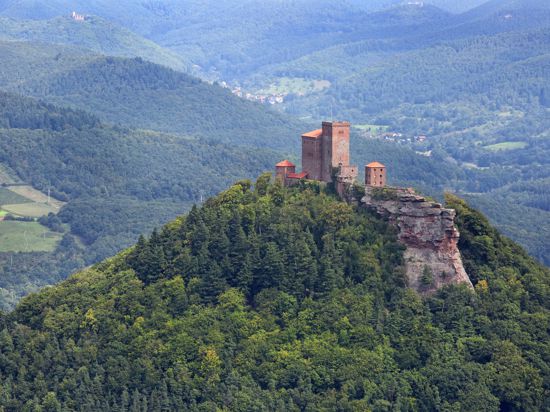 Luftaufnahme von Burg Trifels