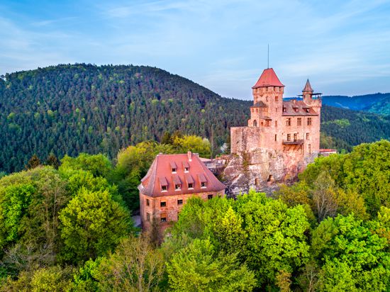 Luftbild von Burg Berwartstein  