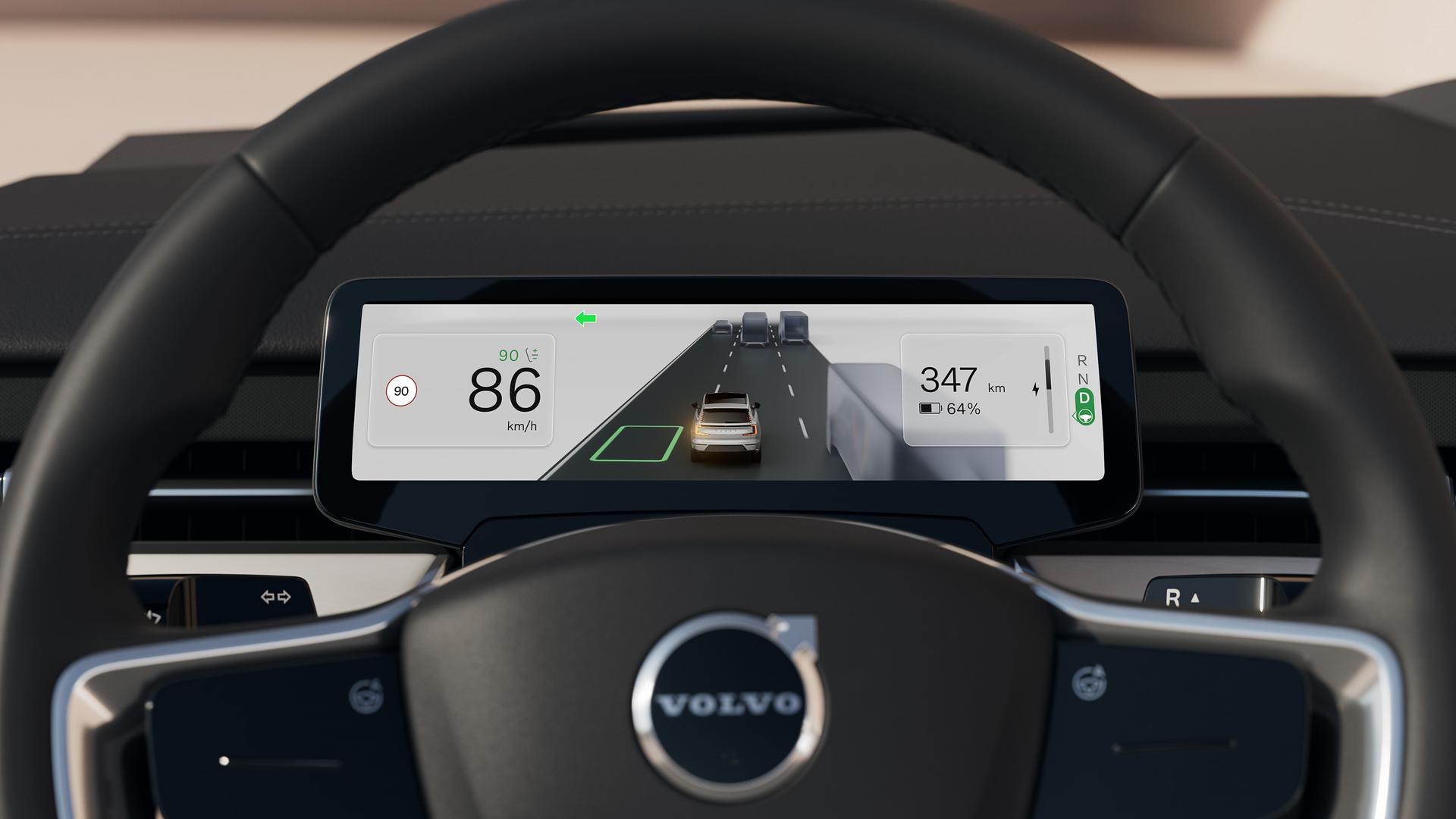 Ein Beispiel für sprachgesteuerte intelligente Systeme in modernen Fahrzeugen: Volvos EX90 erfasst, wohin der Fahrer schaut und wie oft und wie lange seine Augen geschlossen sind. Außerdem gibt es ein Innenraumradar.