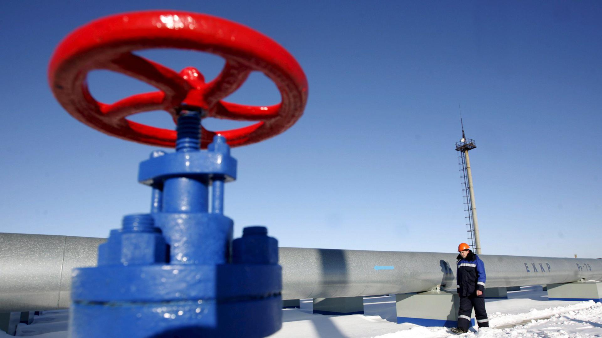 Gaskontrollstation an einer russischen Pipeline in den Westen.