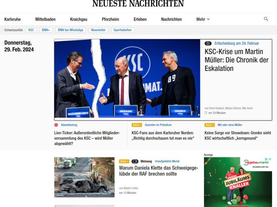 Die Webseite der Badischen Neuesten Nachrichten www.bnn.de wird barrierefrei. 