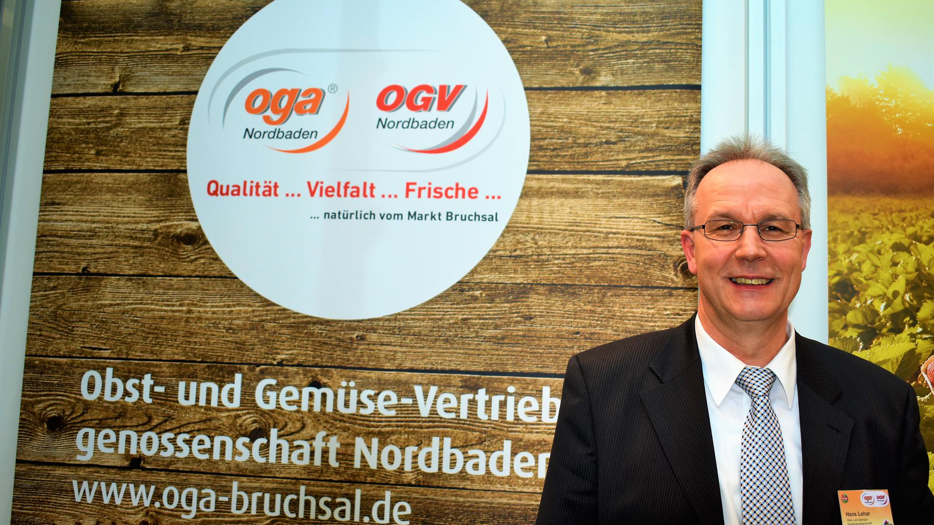 Obst und Gemüse sind sein Fach: Hans Lehar, geschäftsführender Vorstand der Obst- und Gemüse-Absatzgenossenschaft Nordbaden (OGA) in Bruchsal.