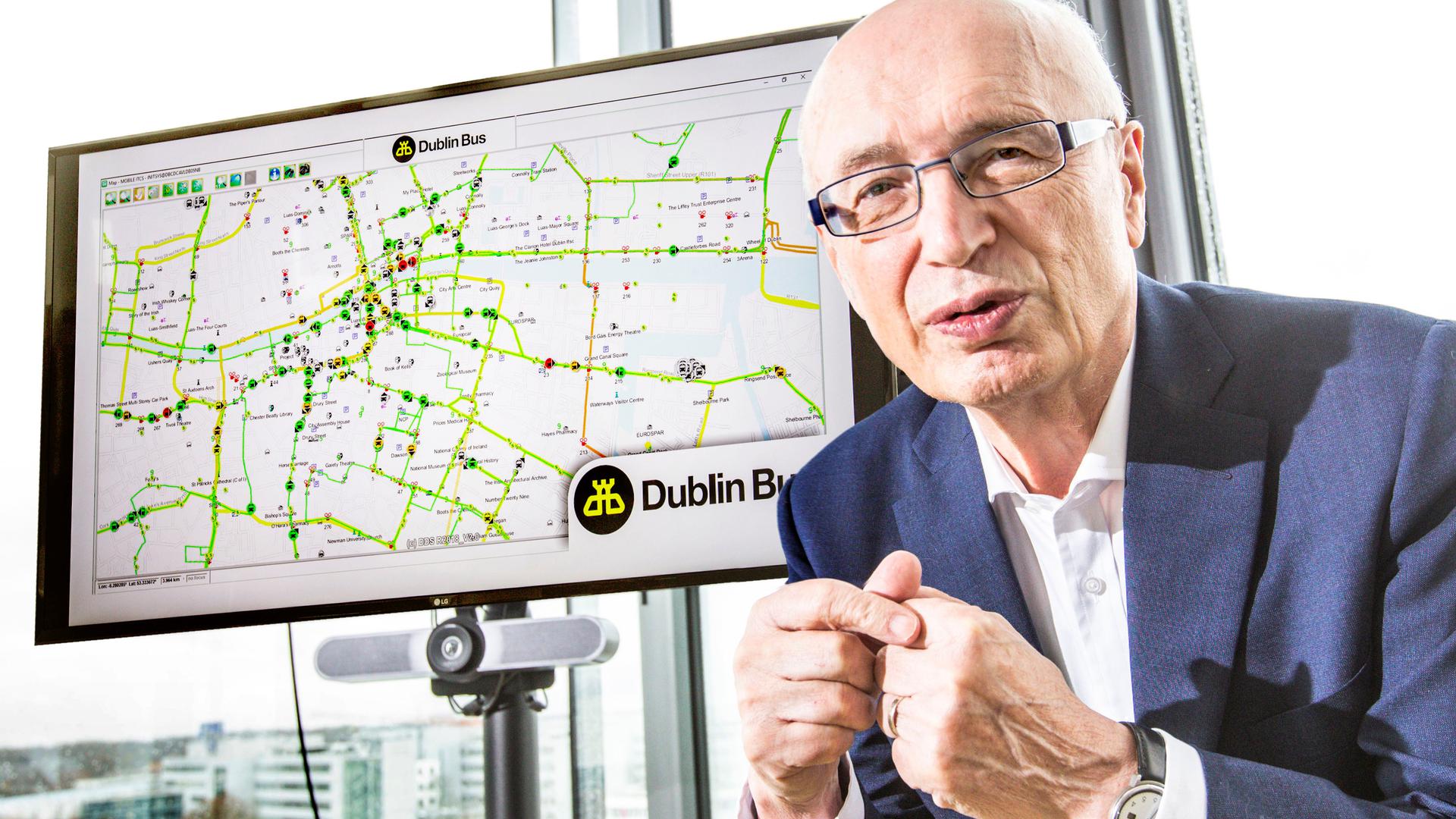 Kann in Echtzeit nicht nur den Busverkehr in Dublin verfolgen: Gottfried Greschner hat die Init SE aus Karlsruhe zu einem Weltmarktführer für Digitalisierungssysteme im Nahverkehr gemacht.