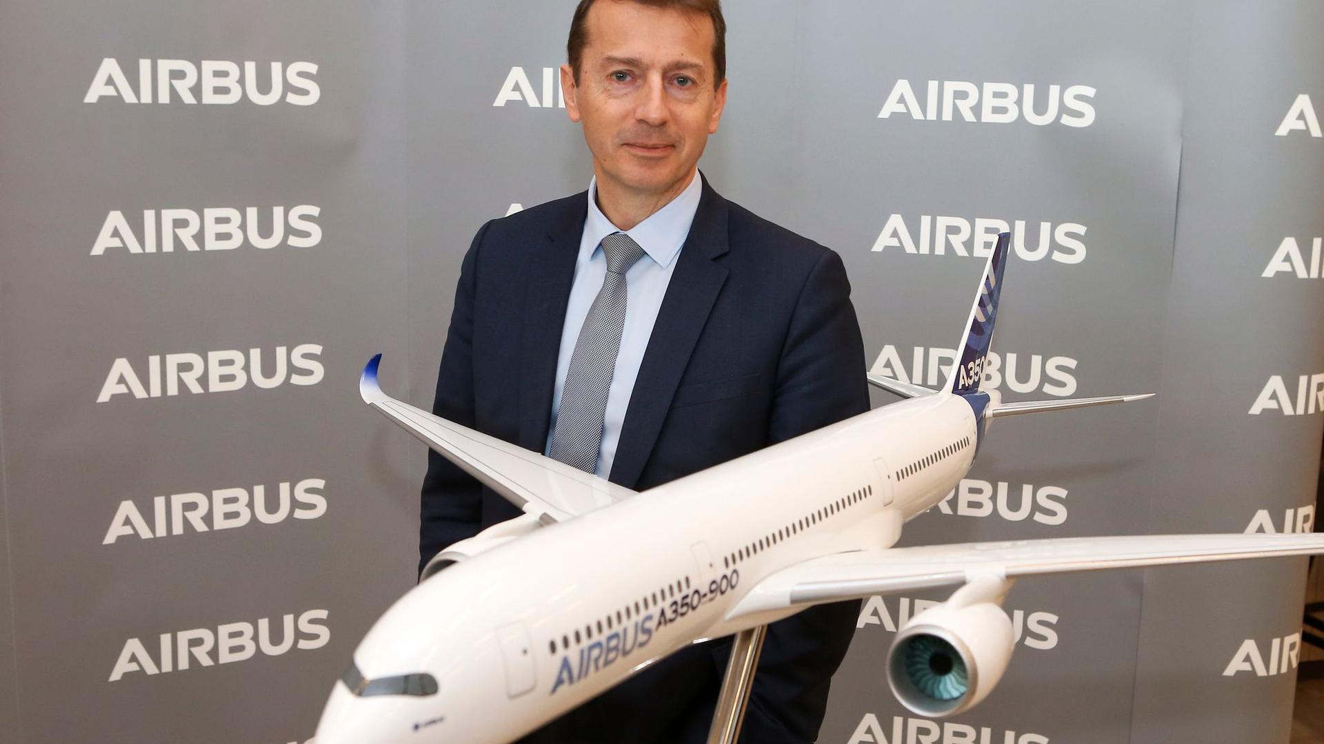 Guillaume Faury, Airbus-Chef, nimmt an der Jahrespressekonferenz der Airbus Group teil.