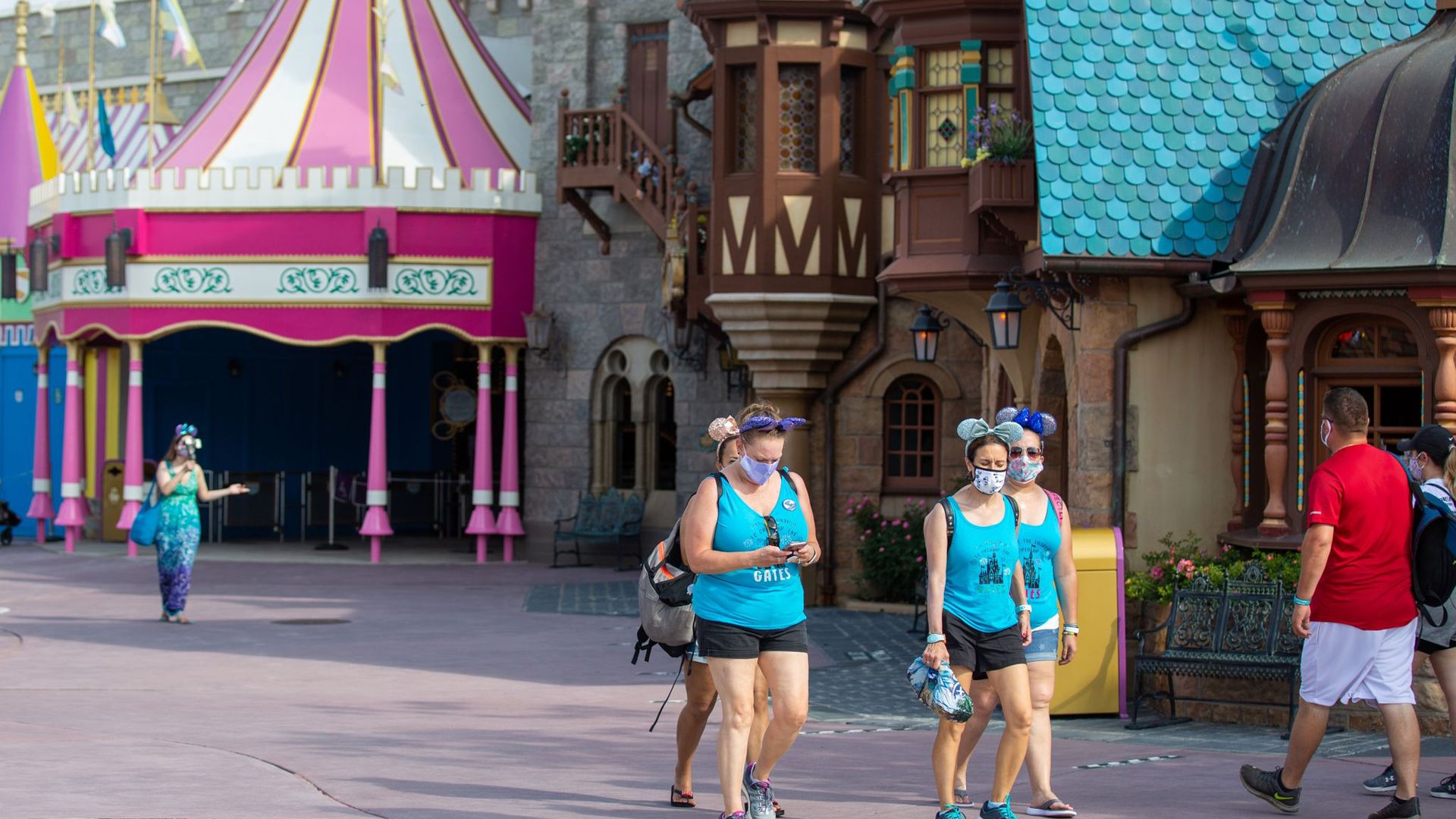 Kaum Gäste im Freizeitpark „Walt Disney World“ in Florida.