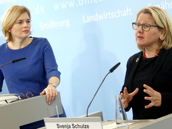 Landwirtschaftsministerin Julia Klöckner (l) und Umweltministerin Svenja Schulze.