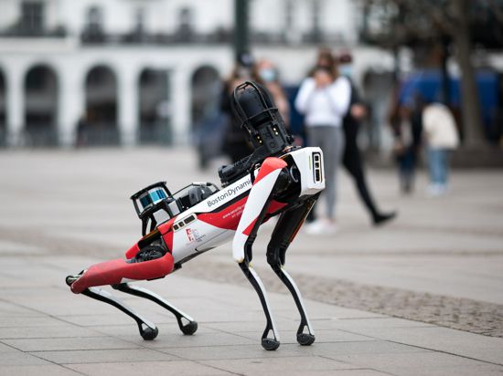 Der Roboter „Spot“. Die mit ihren laufenden Robotern bekanntgewordene Firma Boston Dynamics gehört nun dem südkoreanischen Autobauer Hyundai.