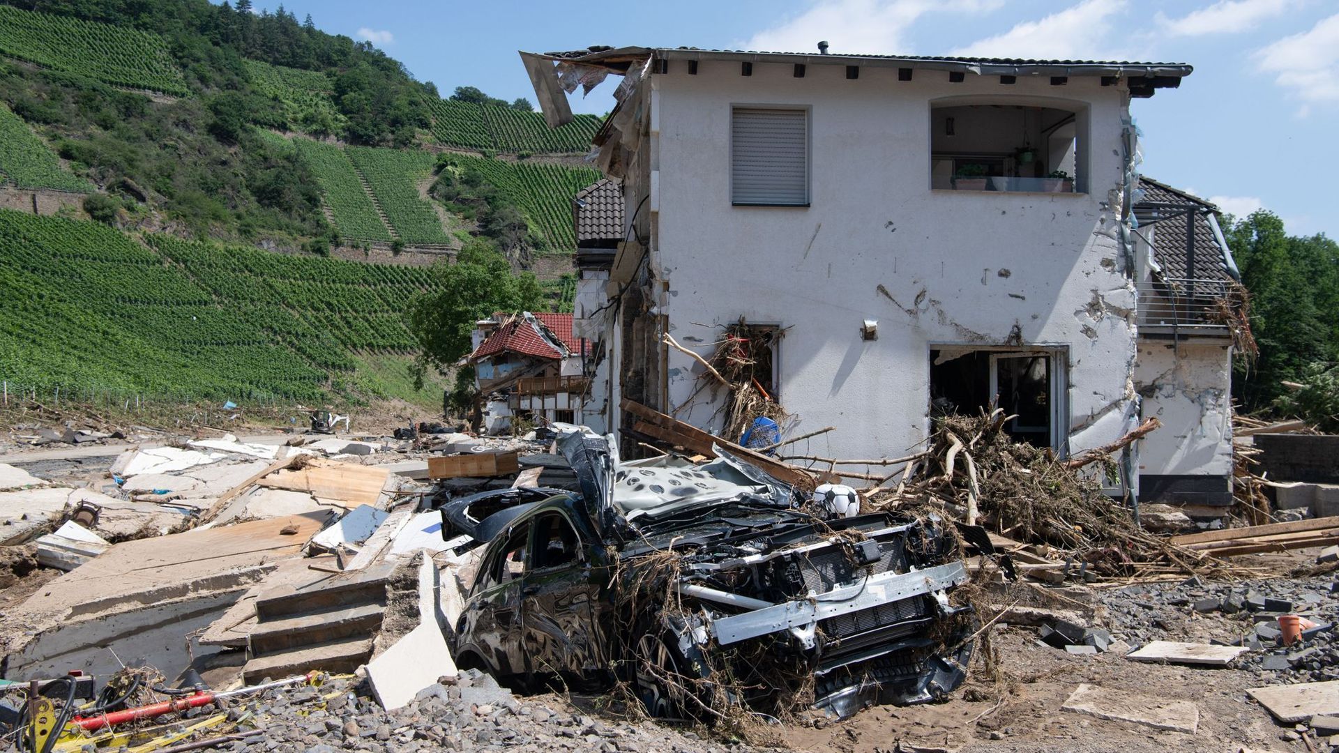 Ein komplett zerstörtes Haus in Marienthal im Ahrtal.