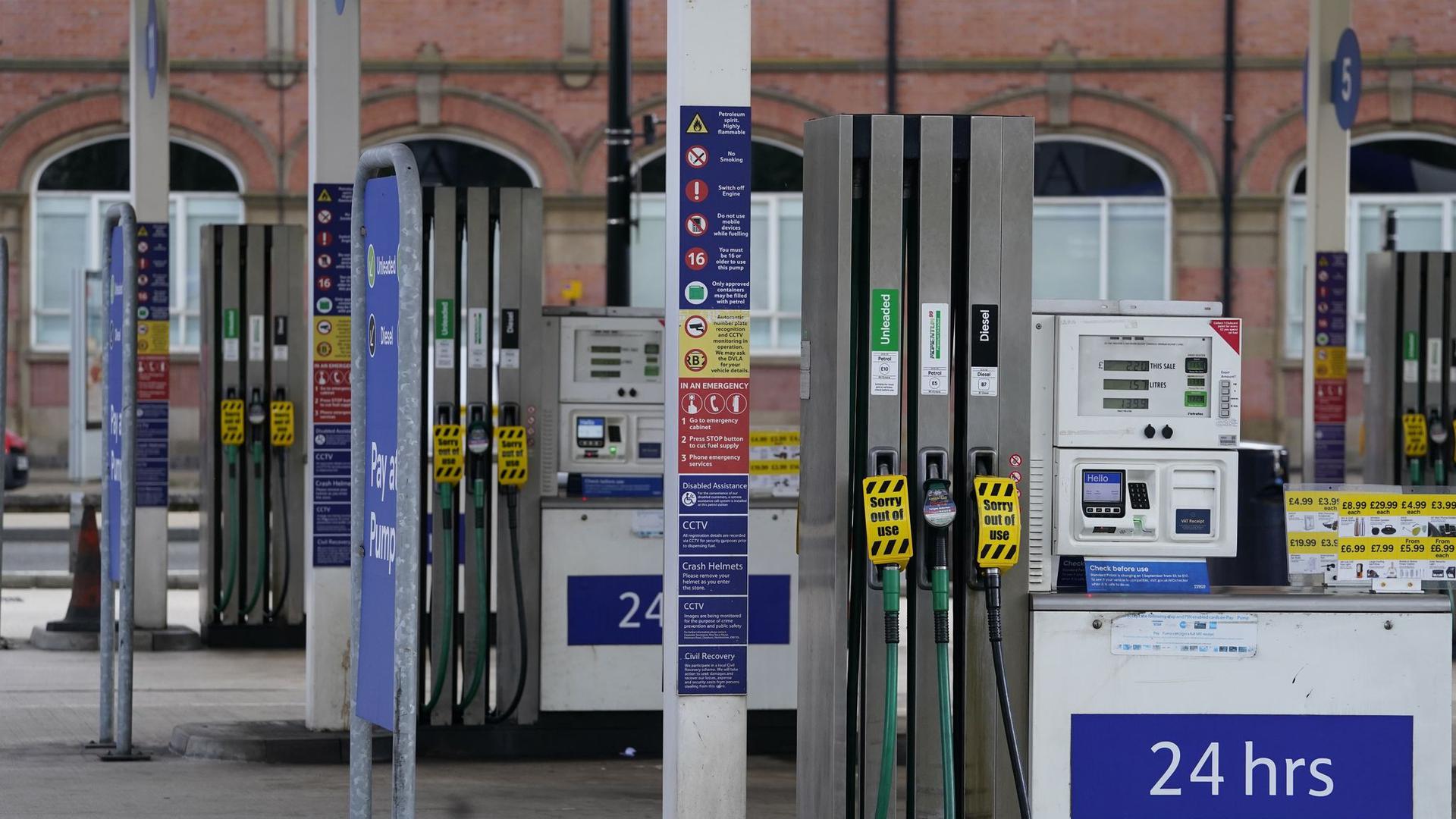 Eine Tankstelle in Sheffield ist wegen Kraftstoffmangels geschlossen.