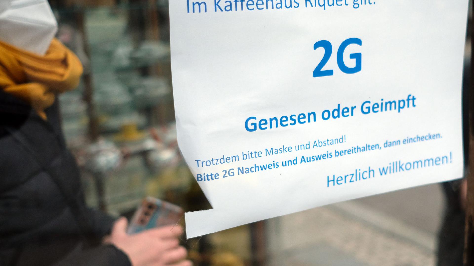 In diesem Café in Leipzig gilt die 2G-Regel.