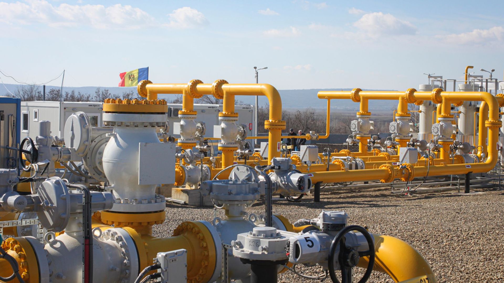 Pipelines des nationalen Erdgasverteilungsnetzes in der Bezirkshauptstadt Ungheni.