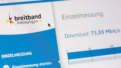 Das Ergebnis einer Downloadmessung ist auf der Desktop-App „Breitbandmessung.de“ der Bundesnetzagentur zu sehen.