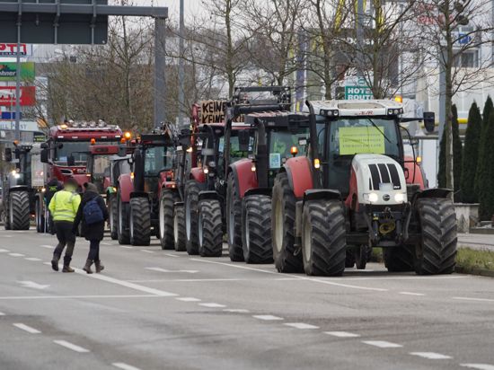 50 Landwirte und ihre Unterstützer haben bei den Bauernprotesten auf der Wilferdinger Höhe drei Spuren blockiert. Bauernkollegen und die beiden Enzkreis-Abgeordneten zeigen Verständnis für die Proteste.
