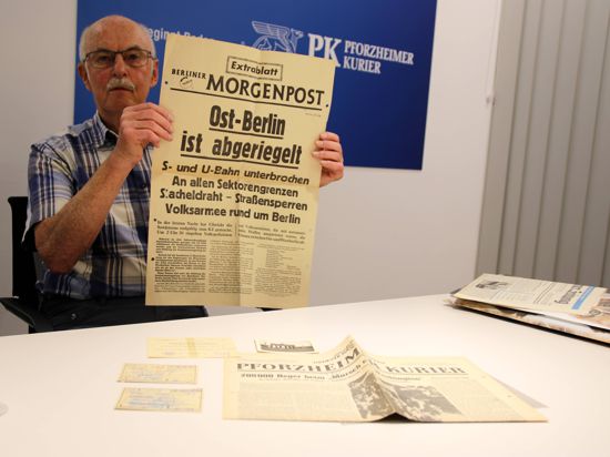 Historische Dokumente: Zeitungen vom August 1961 hat Horst Gabel aus Birkenfeld auf seinem Dachboden wiedergefunden. Der 73-Jährige war damals mit seiner Mutter zu Besuch in Berlin und hat die geschichtsträchtigen Ereignisse vor Ort miterlebt.