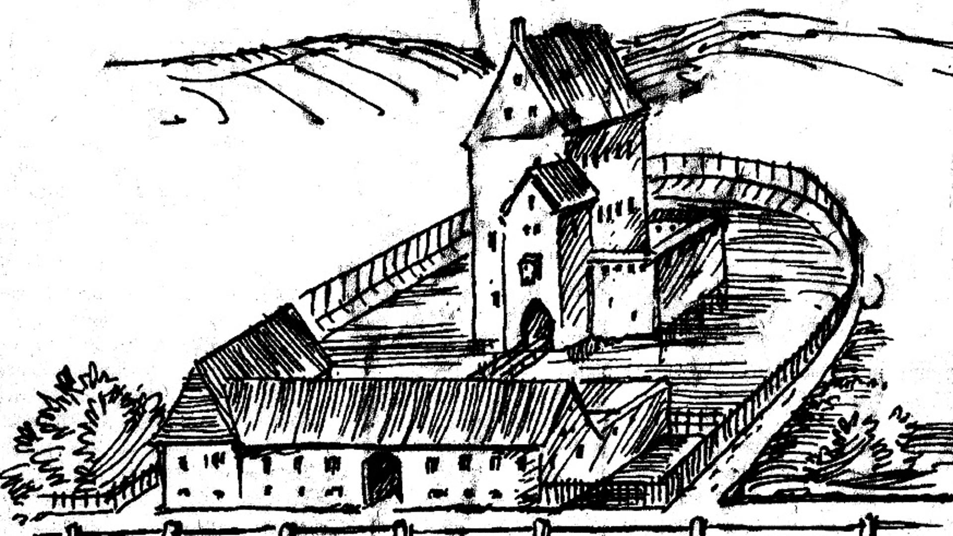 Zeichnung von Schloss in Keltern-Weiler