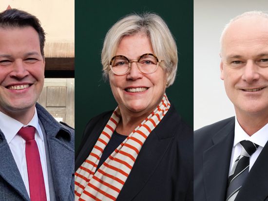Drei Kandidaten für Maulbronn: Aaron Treut (von links), Johanna Bächle und Holger Poppeck gehen bei der Bürgermeisterwahl am 2. April ins Rennen. 