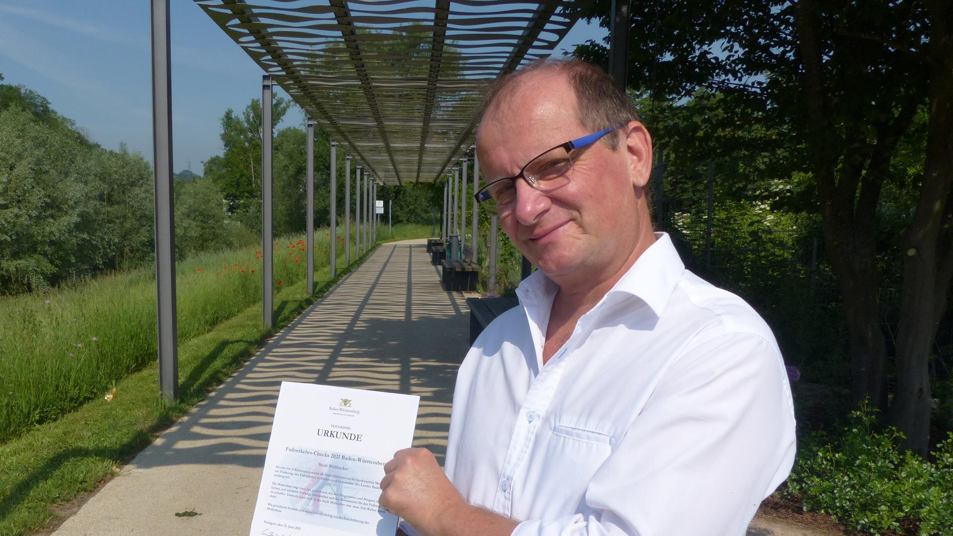 Bürgermeister Winfried Abicht freut sich darüber, dass ein Fußverkehrs-Check in diesem Jahr auch in Mühlacker möglich ist