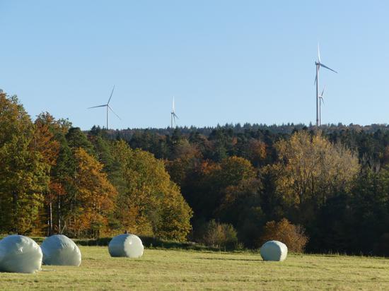 Schon seit Jahren sorgt die Windkraftanlage in Straubenhardt für regenerative Energie. Hier der Blick aus Richtung Langenalb.