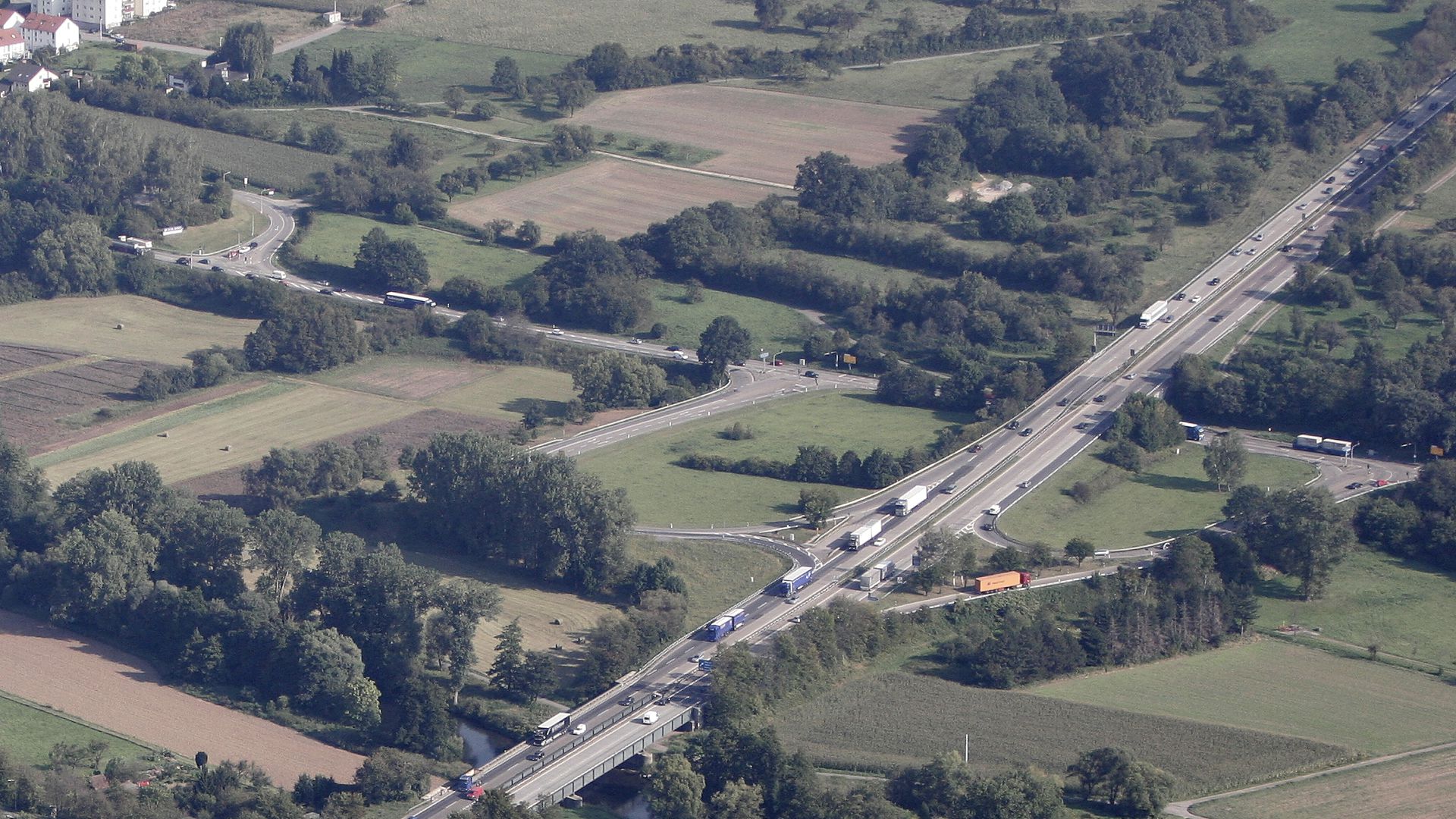 Geplantes Gewerbegebiet Reisersweg (im Bild links oben neben der Autobahn).
