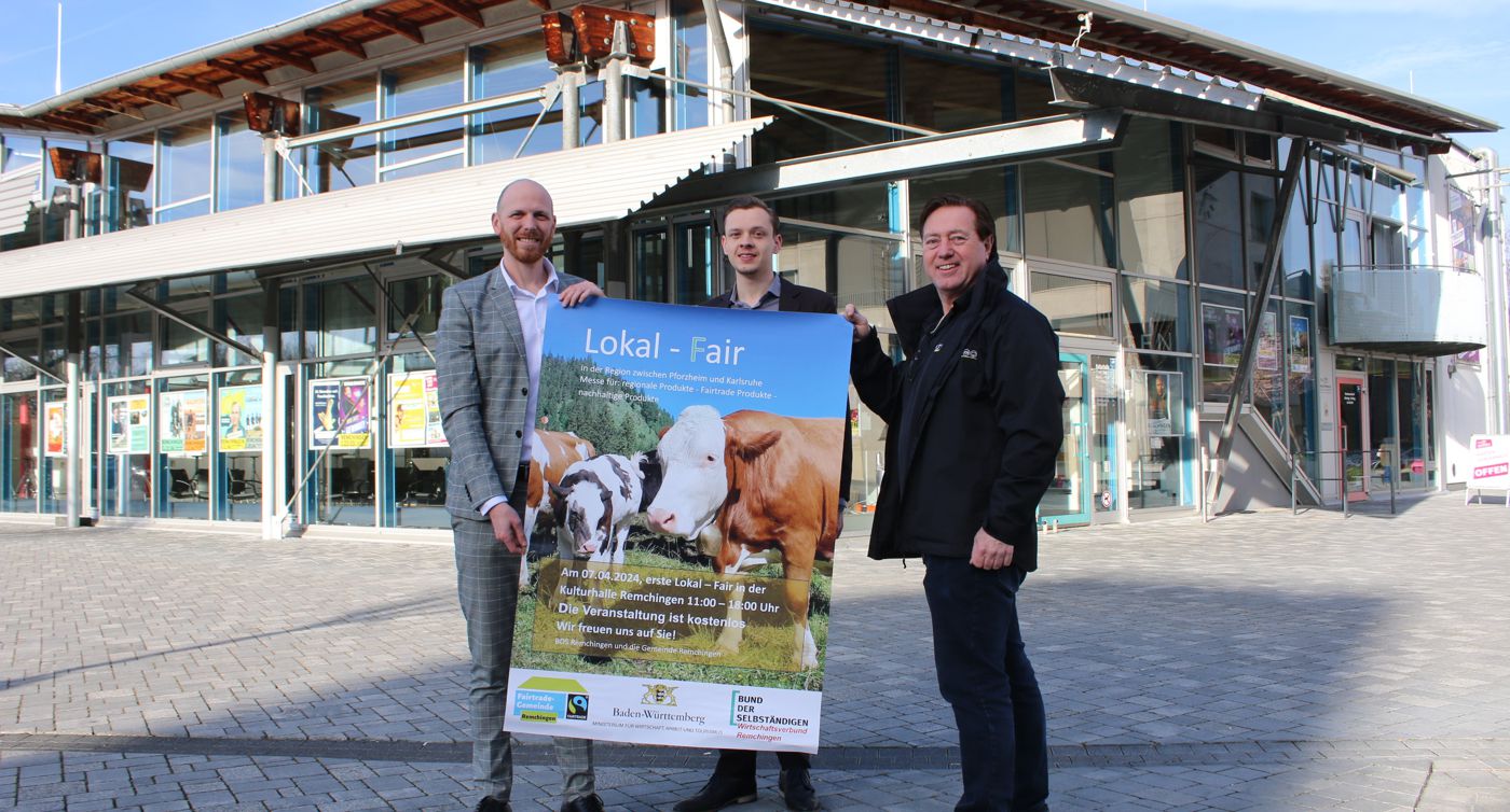 Auf die erste „Lokal-Fair-Messe“ in Remchingen freuen sich unter anderem Michael Stoll, Manuel Stoll und Jürgen Scherle vom Organisationsteam des BDS. 