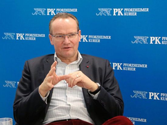 CDU-Bundestagsabgeordneter Gunther Krichbaum aus Pforzheim im Gespräch in der Pforzheimer BNN-Redaktion.