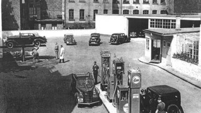 Im Jahr 1936 eröffnete Erich Schober auf dem familieneigenen Grundstück an der Zerrennerstraße, auf dem sich früher ein Brauhaus befand, eine Tankstelle mit Werkstatt und ersten Parkplätzen.