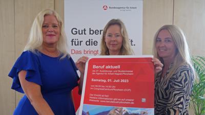 Ulrike Mögle, Martina Lehmann und Iris Dreyer (von links) wissen um das Potenzial von „Beruf aktuell“. Es ist die größte Ausbildungs- und Studienmesse in der Region, bei der über 150 Betriebe vertreten sein werden