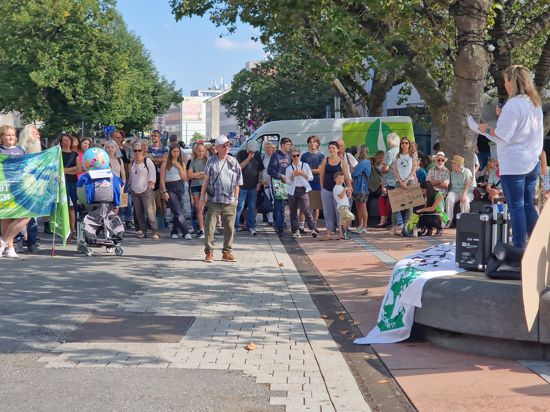 Weniger Teilnehmer als beim letzten Mal waren am Freitag beim Klimastreik von Fridays for future auf dem Marktplatz Pforzheim