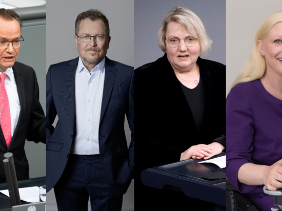 Die Pforzheimer Bundestagsabgeordneten Gunther Krichbaum, Rainer Semet, Katja Mast und Stephanie Aeffner.
