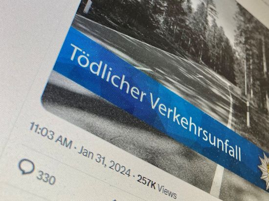 Bei „X“, vormals Twitter, informierte die Polizei über den tödlichen Unfall bei Neuhausen.