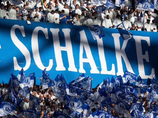 Der finanziell angeschlagene Bundesligaverein soll eine Bürgschaft erhalten - Schalke-Fans schwenken Fahnen.