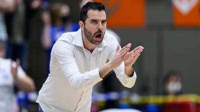 Trainer Aleksandar Scepanovic (Lions).

GES/ Basketball/ ProA: PSK Lions - Nuernberg Falcons, 27.03.2022 --

