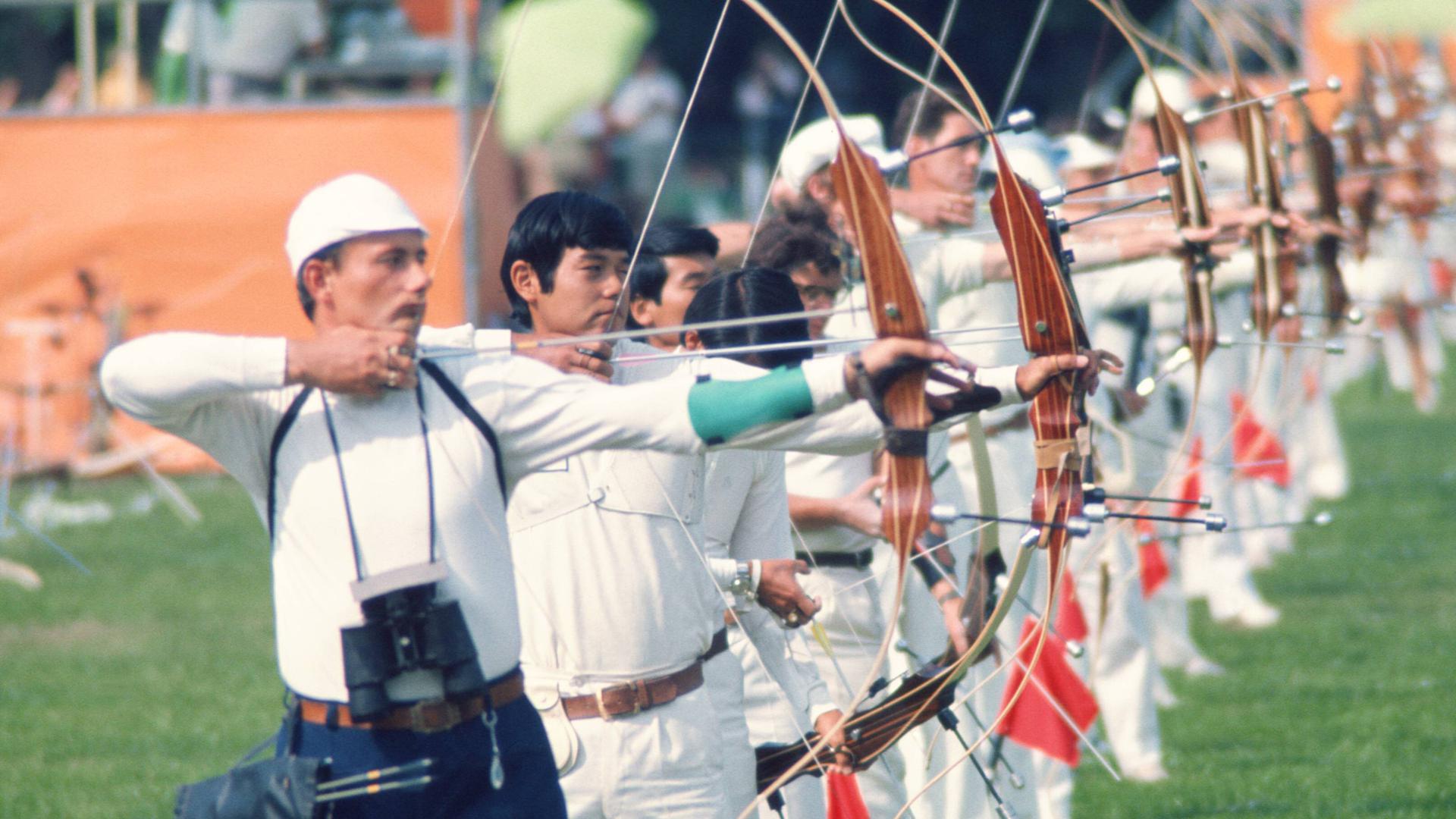 Bogenschützen bei den Olympischen Spielen von München im September 1972