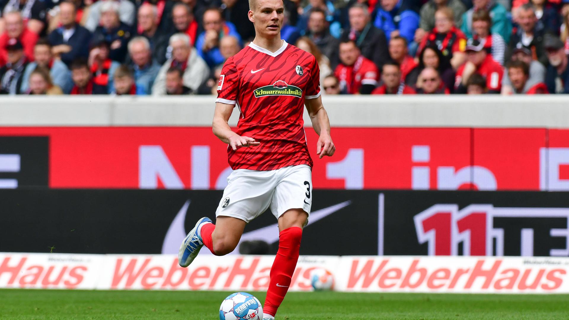 Starke Saison: Mit fünf Toren zählt Philipp Lienhart zu den offensivstärksten Innenverteidigern der Fußball-Bundesliga. Nun möchte er mit Freiburg den Pokal gewinnen.