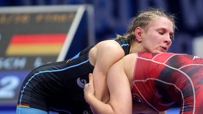 Luisa Niemesch bei der Ringer-Weltmeisterschaft in Begrad 2023.