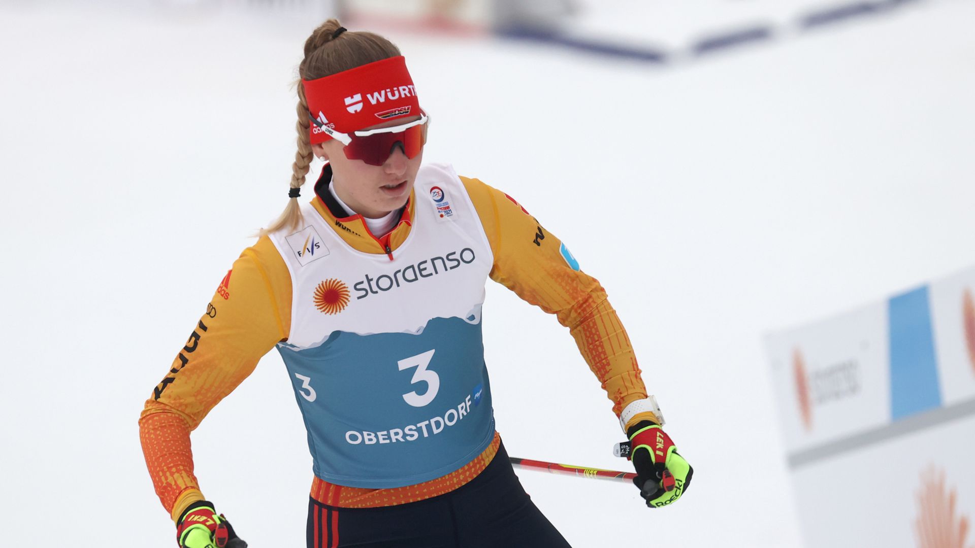 Ski nordisch: Weltmeisterschaft, Kombination - Einzel, Normalschanze/5 km, Damen, Langlauf. Svenja Würth aus Deutschland in Aktion. +++ dpa-Bildfunk +++