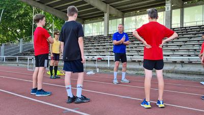 Udo Laub beim Leichtathletik-Training in Weinheim
