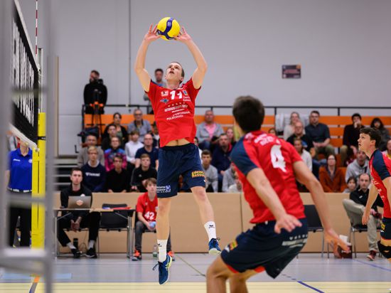 Tobias Hosch (SSC) im Zuspiel

GES/ Volleyball/ 2. Bundesliga-Sued: Baden Volleys SSC Karlsruhe - Youngstars Friedrichshafen, 17.09.2022 --

