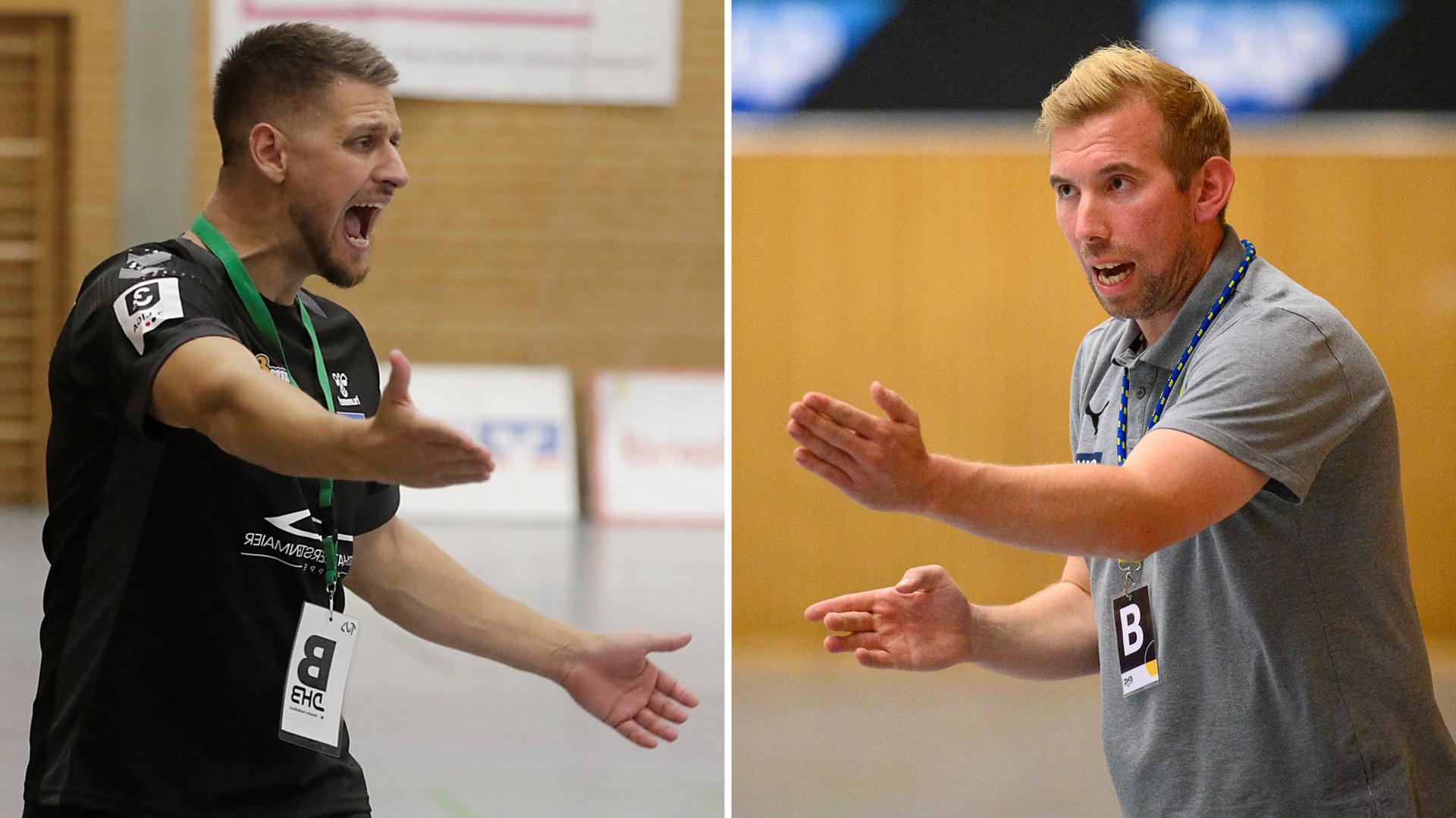 TVS-Trainer Sandro Catak (links) trifft am kommenden Samstag (20 Uhr) auf Löwen-Trainer Alexander Bossert (rechts).