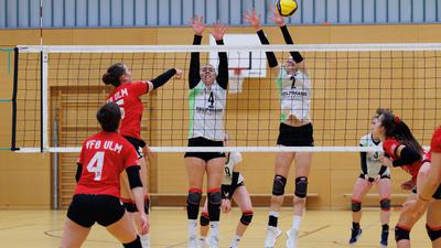 Starkes Duo: Zuspielerin Katrin Hahn (links) und Mittelblockerin Lena Hoffmann eilen mit dem SV KA-Beiertheim in der Dritten Volleyball-Liga von Erfolg zu Erfolg.