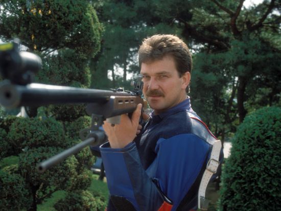 Der Kronauer Schütze Kurt Hillenbrand vor den Olympischen Spielen 1988 in Seoul, die die letzte Großveranstaltung in seiner Karriere waren.