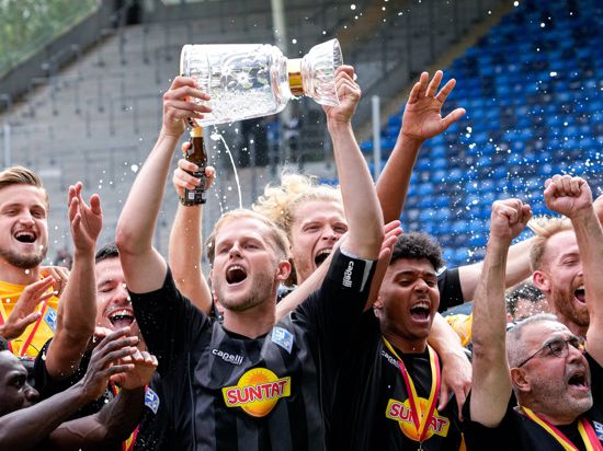 Titelverteidiger: Der SV Waldhof Mannheim gewann in der Saison 2021/22 den badischen Fußball-Verbandspokal.