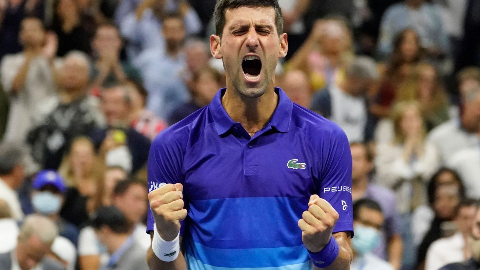 Novak Djokovic im Moment seines Sieges.