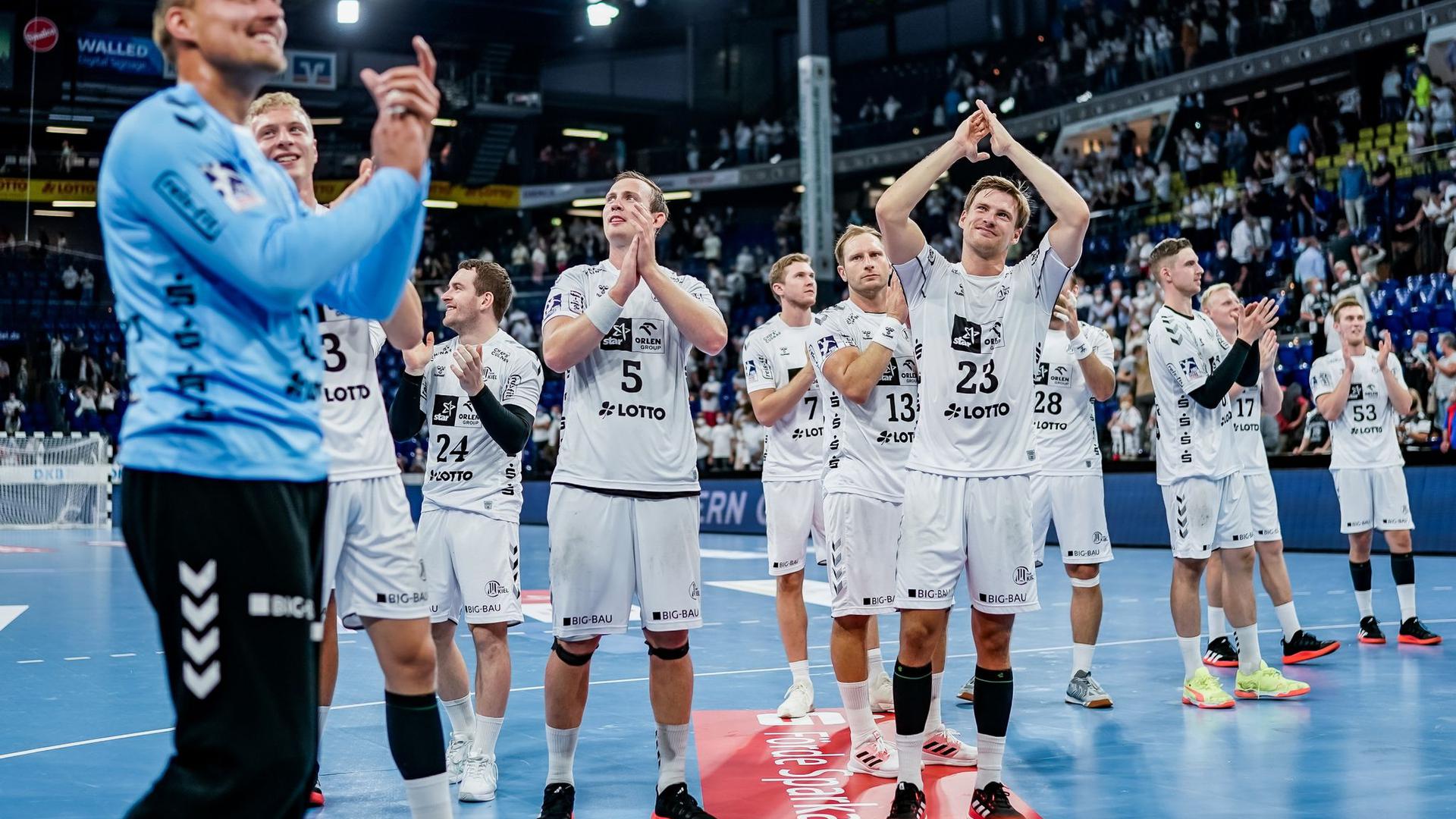 Kiels Handballer wollen auch nach dem Königsklassen-Auftakt bei  Meschkow Brest Grund zum Jubel haben.