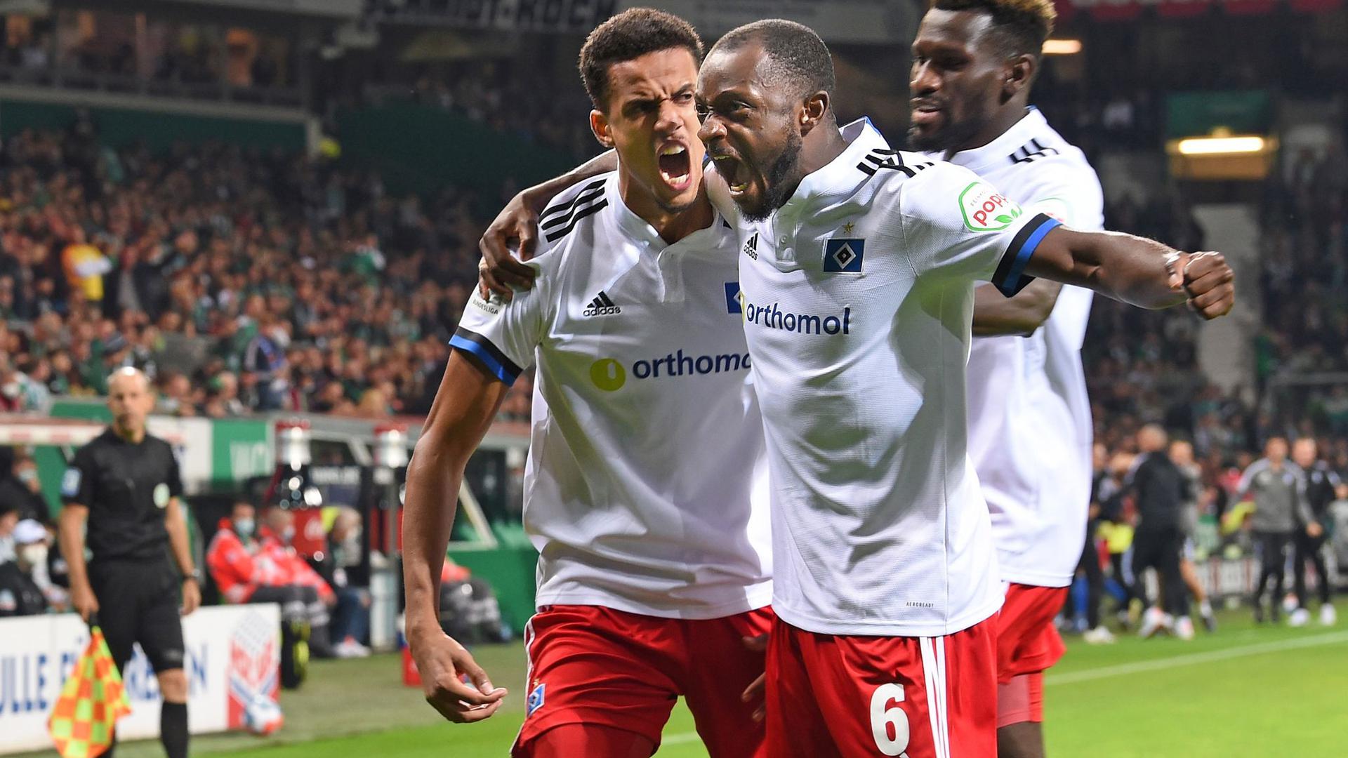 HSV gewinnt turbulentes Nord-Derby bei Werder Bremen